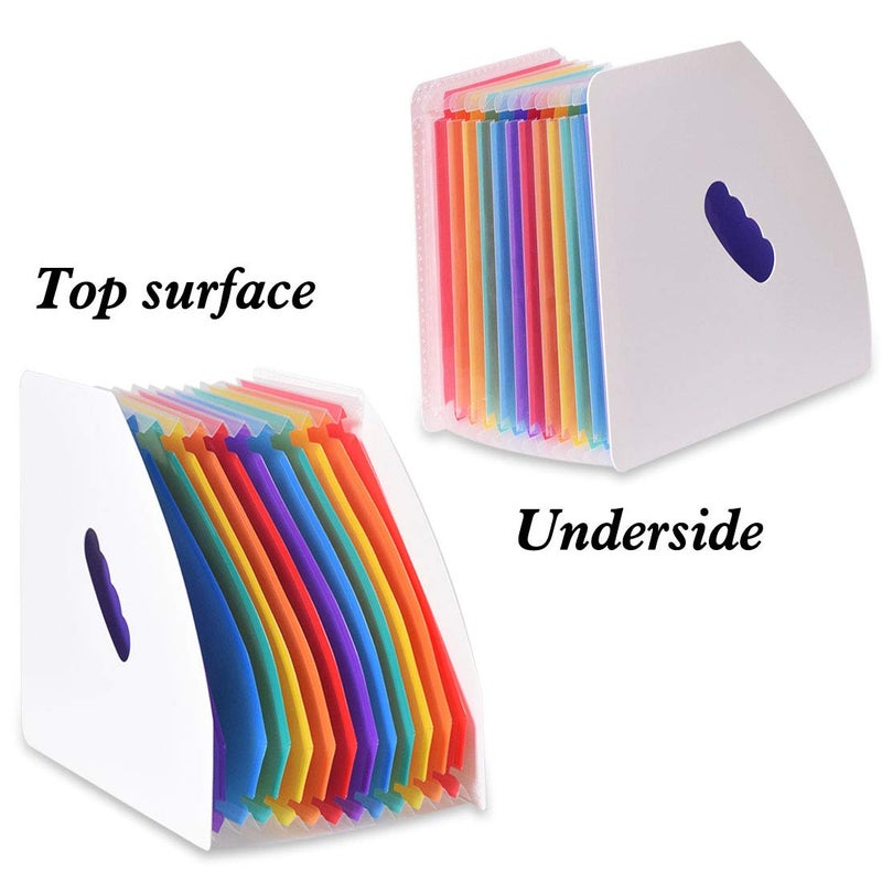 SAYEEC 13 Pockets Vertical Expanding File Folder Plastic Accordion File Organizer Desk Stand Magazine Holder Letter Size A4 Documents Storage Space Saver for Office Home Class - Image 5